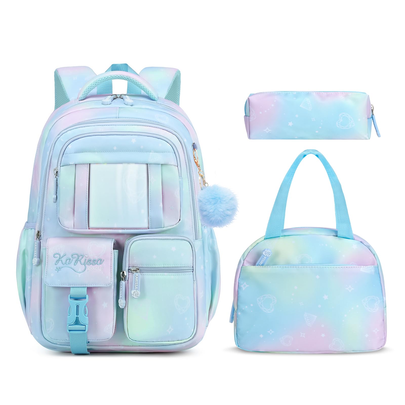 Tanou Conjunto de Mochilas Escolares Niña 3 Piezas, 7-12 Años