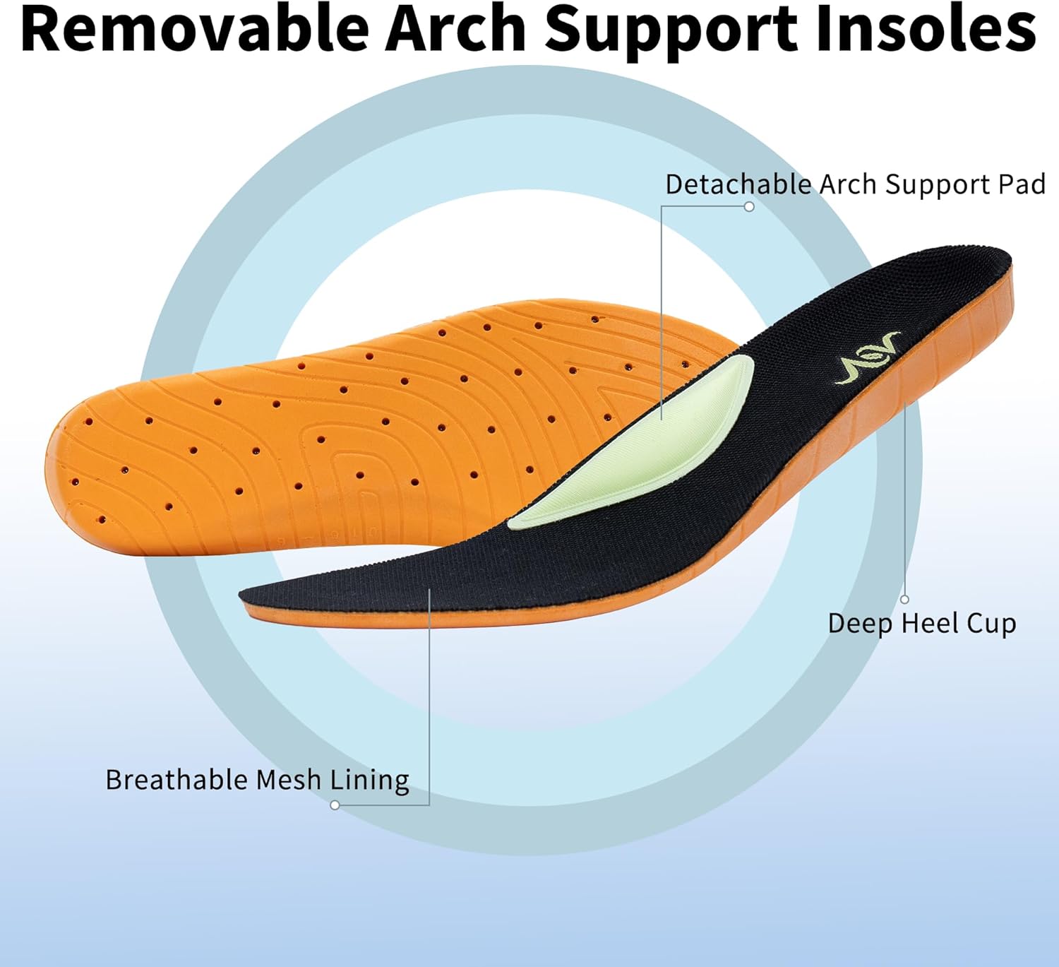 Wide Toe Box Arch Support Running Shoes for Men Slip On Plantar Fasciitis Tennis Sneakers Comfortable Breathable Orthotic Walking Shoes - Image 3