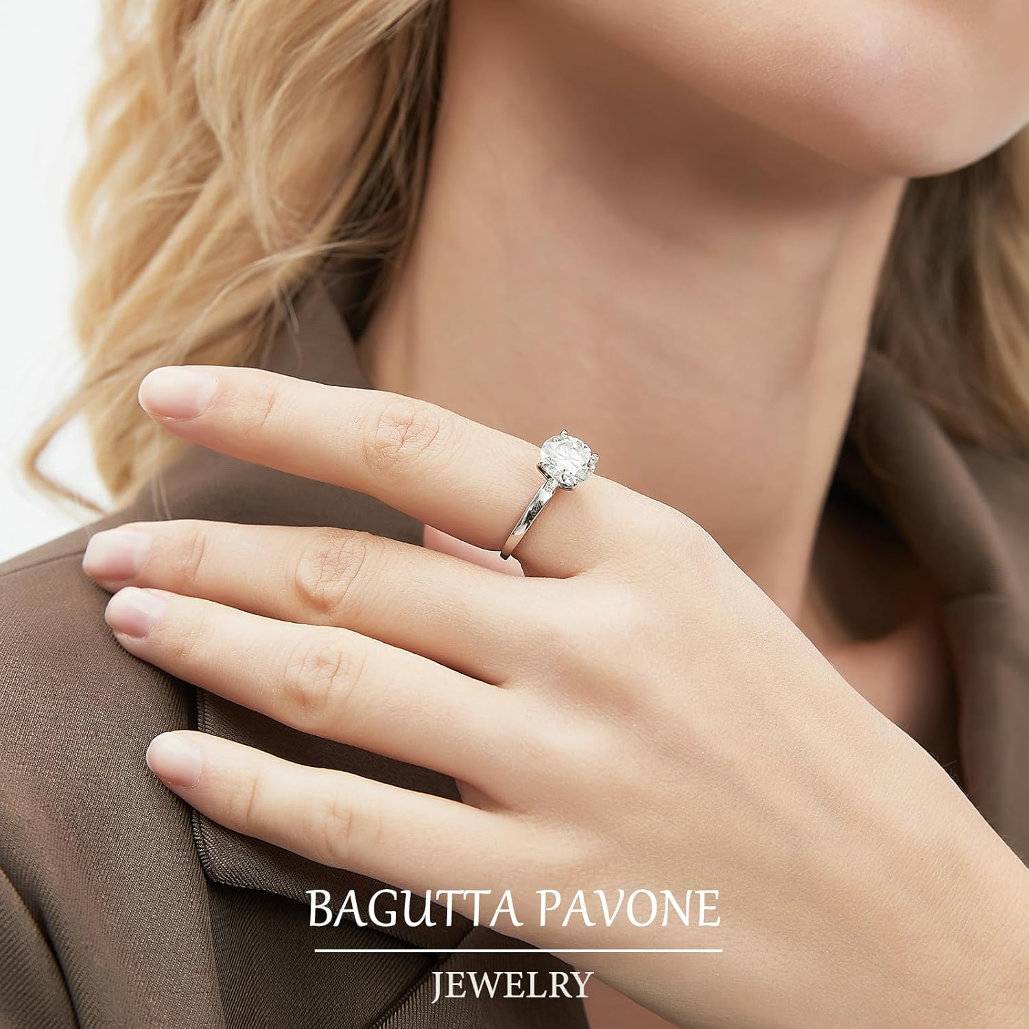 Round Shape Moissanite Engagement Rings for Women,0.5/1/1.5/2/3CT D Color VVS1 Clarity Moissanite Rings,925 Sterling Silver Engagement Ring with 18K Yellow/White Gold Plated - Image 5