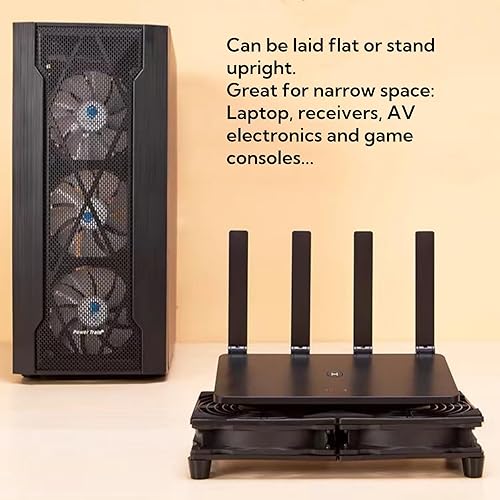 Miniatura 9 de Ventilador de refrigeración USB dual silencioso de 5 V, 4.724 in x 2 con cable de 47.244 in, refrigeración de flujo de aire de 76 CFM para router,