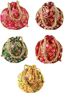 Rajasthani Look Women's Fashion Handmade Handbag Wristlets Ethnic Bridal Potli Batwa Bag Combo Price In India