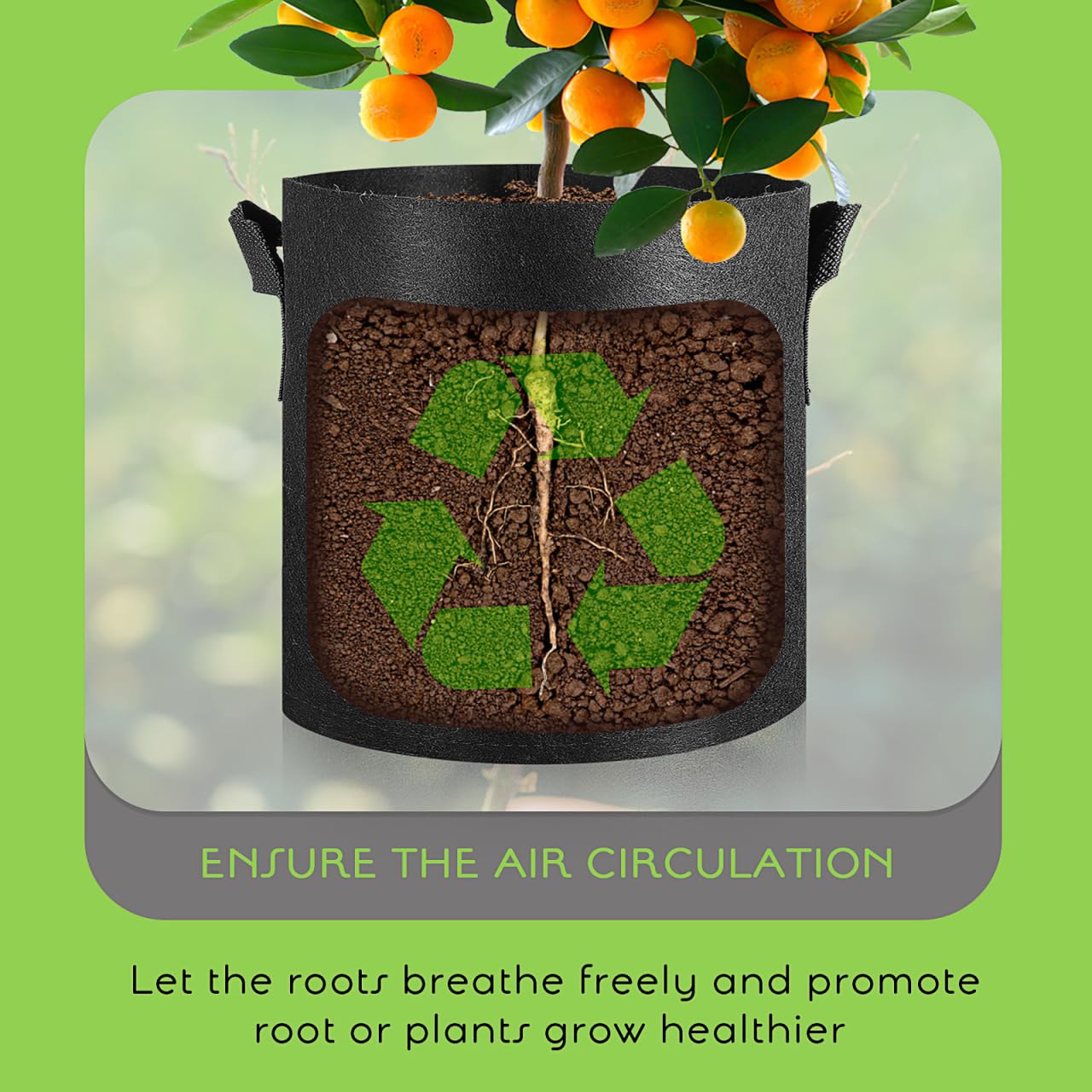 INOOMP 12pièces Sacs De Culture Tissu Non Tissé Épais avec Poignées pour Plantes Pommes De Terre Légumes Intérieur Et Extérieur