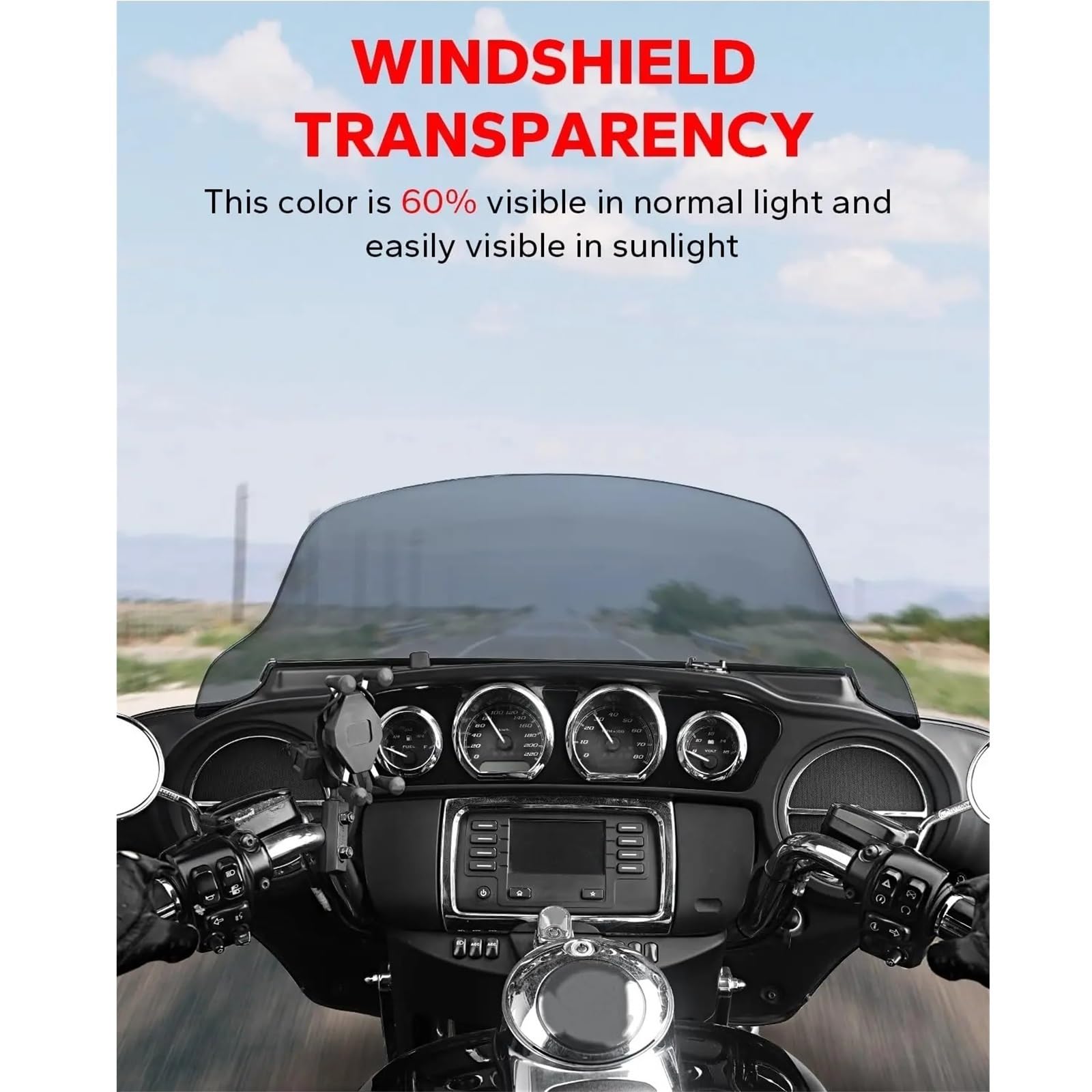 Deflektor motocykla Osłona szyby przedniej 4,5'' 6'' 7'' pasująca do Harley Electra Street Glide Touring Ultra Limited 1996-2011 2012 2013 spojler przedłużający szyba przednia(Clear 7inch)
