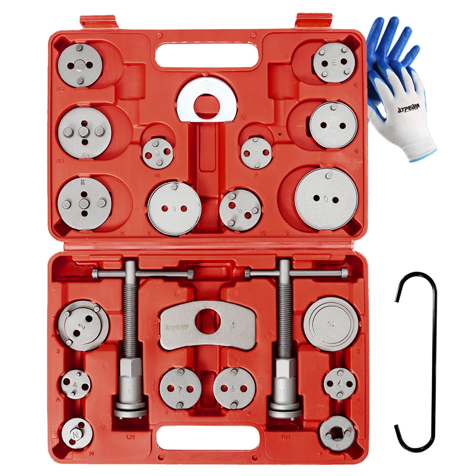 ATPEAM Brake Caliper Compression Tool 25PCS Caliper Compressor Kit Universal Brake Adjusting Tools