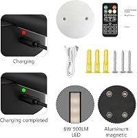 Aipsun Akkumulátoros Fali Lámpa 10000 mAh - 80 cm Távirányítós LED Világítás Időzítővel, Fényerőszabályzóval, Vezeték Nélküli Modern Fekete  8