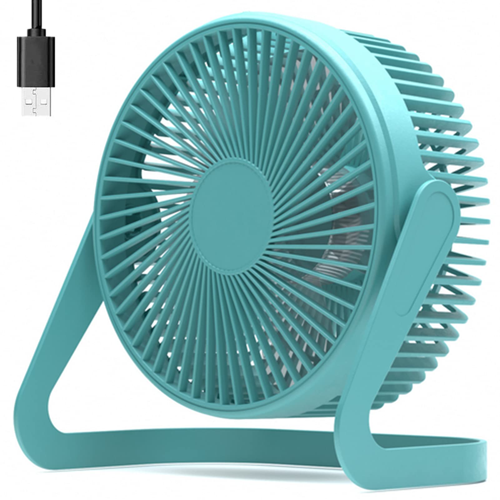 USB Fan 5 Inch Mini USB Desk Table Fan Personal Portable Desktop Cooling Fan Powered by USB PC Netbook for Camping Home Office Outdoor Travel, Strong Wind, Green