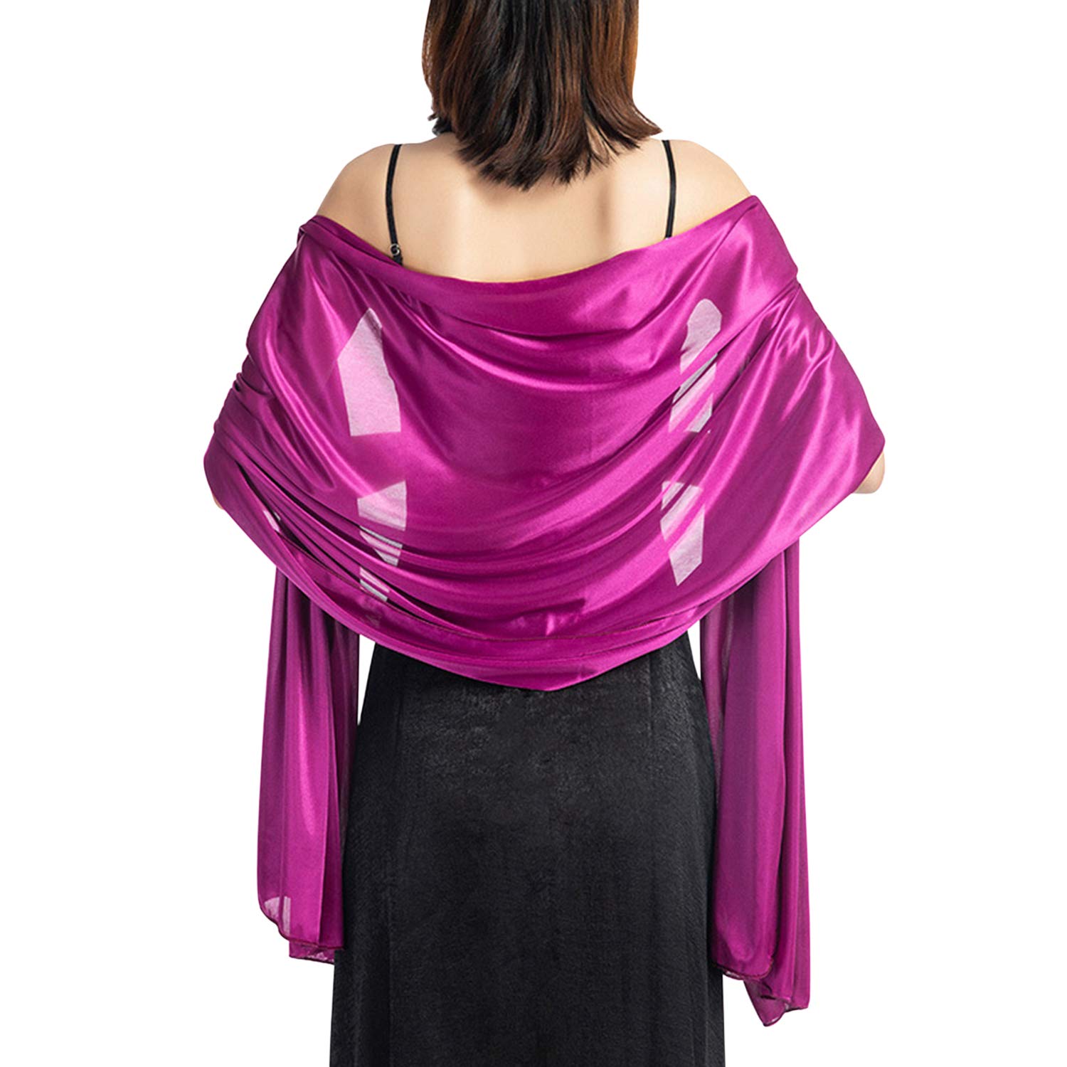 Petalum Zijden sjaal voor dames, elegante stijl, elegant, effen