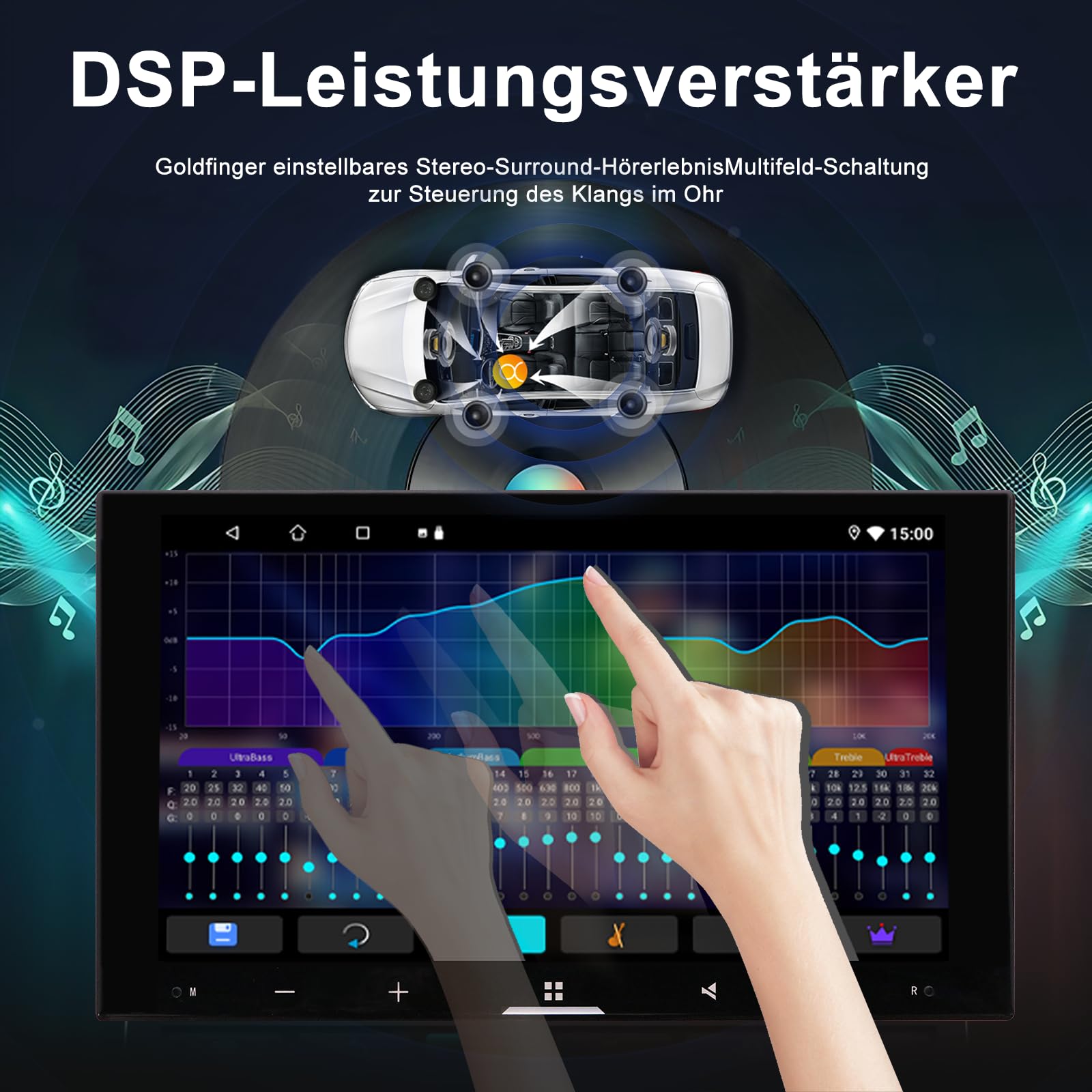 4GB+64GB Android Autoradio für Volkswagen Polo 9N 9N3 2001-2009 2 Din, 7 Zoll QLED Bildschirm mit Wireless CarPlay & Android Auto, 1080P Rückfahrkamera, GPS, WiFi, Bluetooth, DSP AM RDS USB