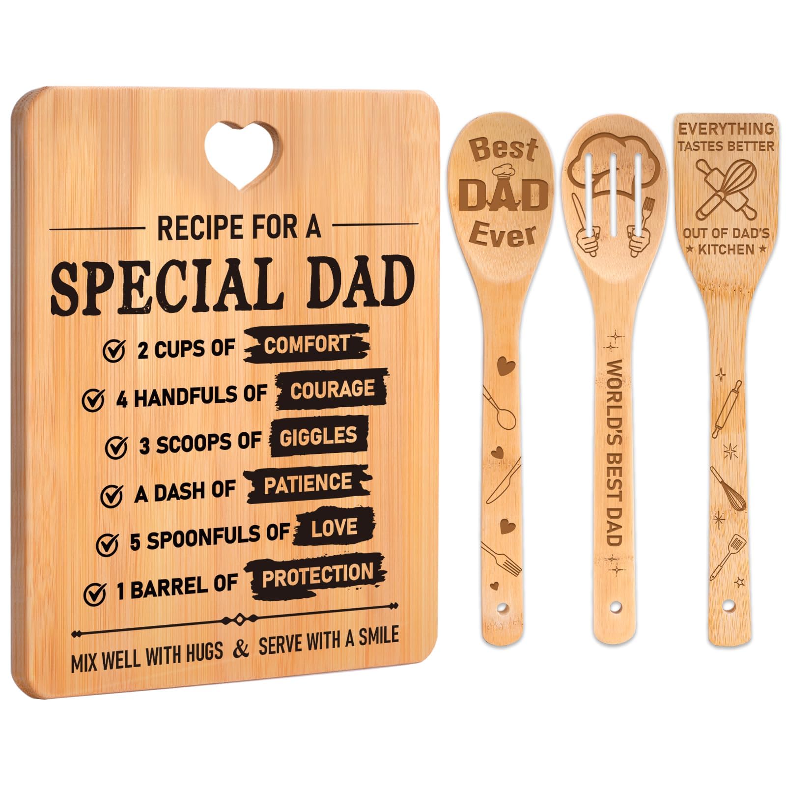 Ensemble de planches à découper pour papa en bois noble durable