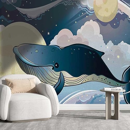 YANFENQI Wall Paper Sticker Pull and Stick Whale Papel para Pared Decorativo Wall Decor Farmhouse Easy to Clean (W) 78.7" X(H) 59"