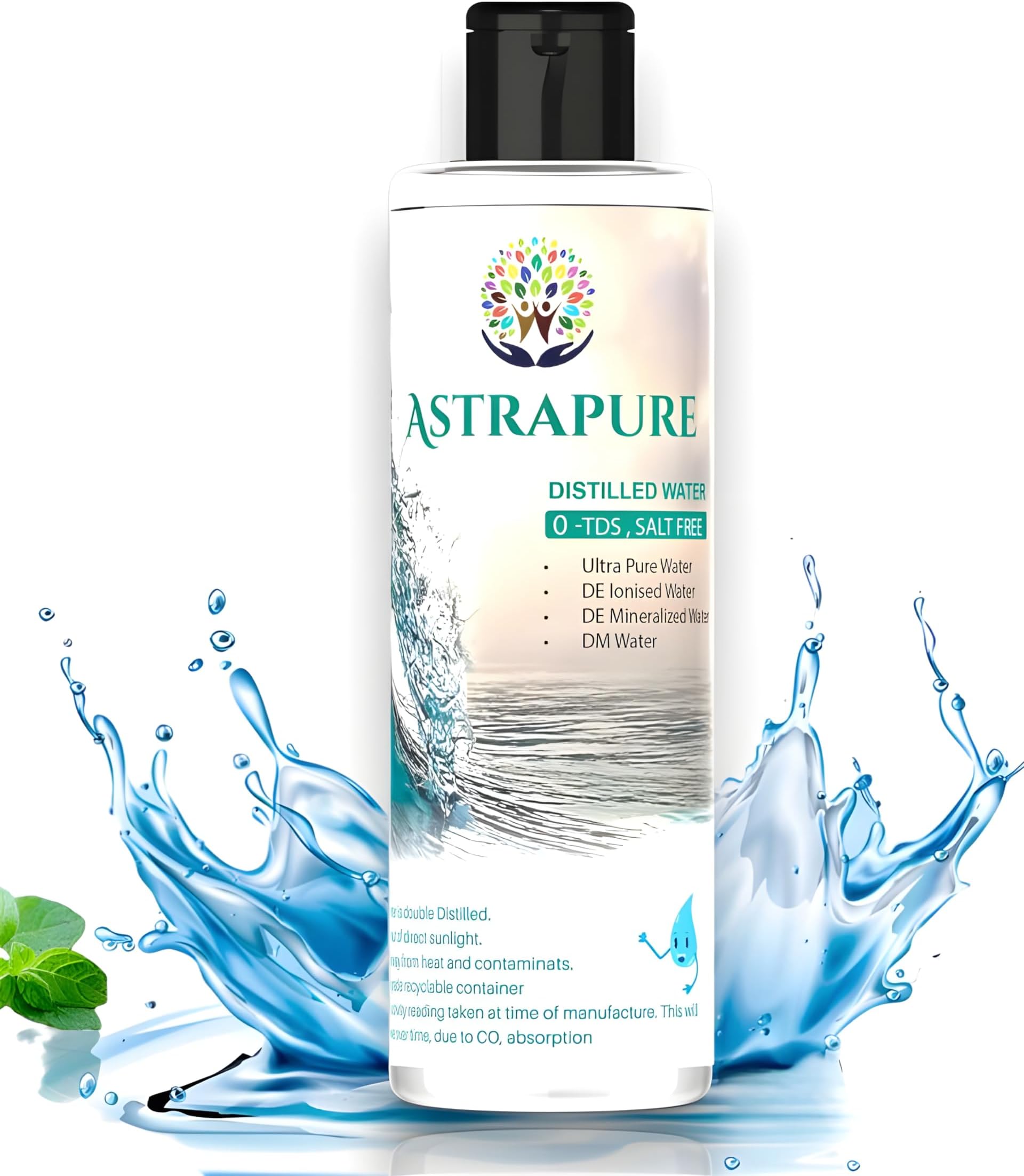 ASTRAPURE Distilled Water (TDS=0) 500ml Pure Deionized Water De mineralize water for Medical Equipment&laboratory |CPAP or Humidifire|Cosmetics&Chemical| Inverter |Multipurpose uses