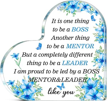 Boss Lady Gifts for Women Men Acrylic Appreciate Plaque Employee Appreciation Gifts Farewell Retirement Goodbye Bossday Gift for Coworkers Lady Staff Manager Leader Office Decor