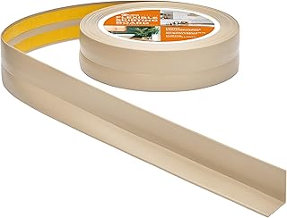 Quest Weichsockelleiste Selbstklebend - 30 mm x 30 mm - Knickleiste, Abschlussleiste für Küche, Badezimmer -Dichtungsband - PVC, Flexibel, Wasserdicht, Dekorativ - 5 Meter, Beige