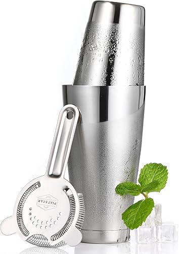 Miniatura 1 de Juego de coctelera profesional para bartending  Boston Bar Set latas grandes y pequeñas con colador Hawthorne  Kit de barman  Acero inoxidable