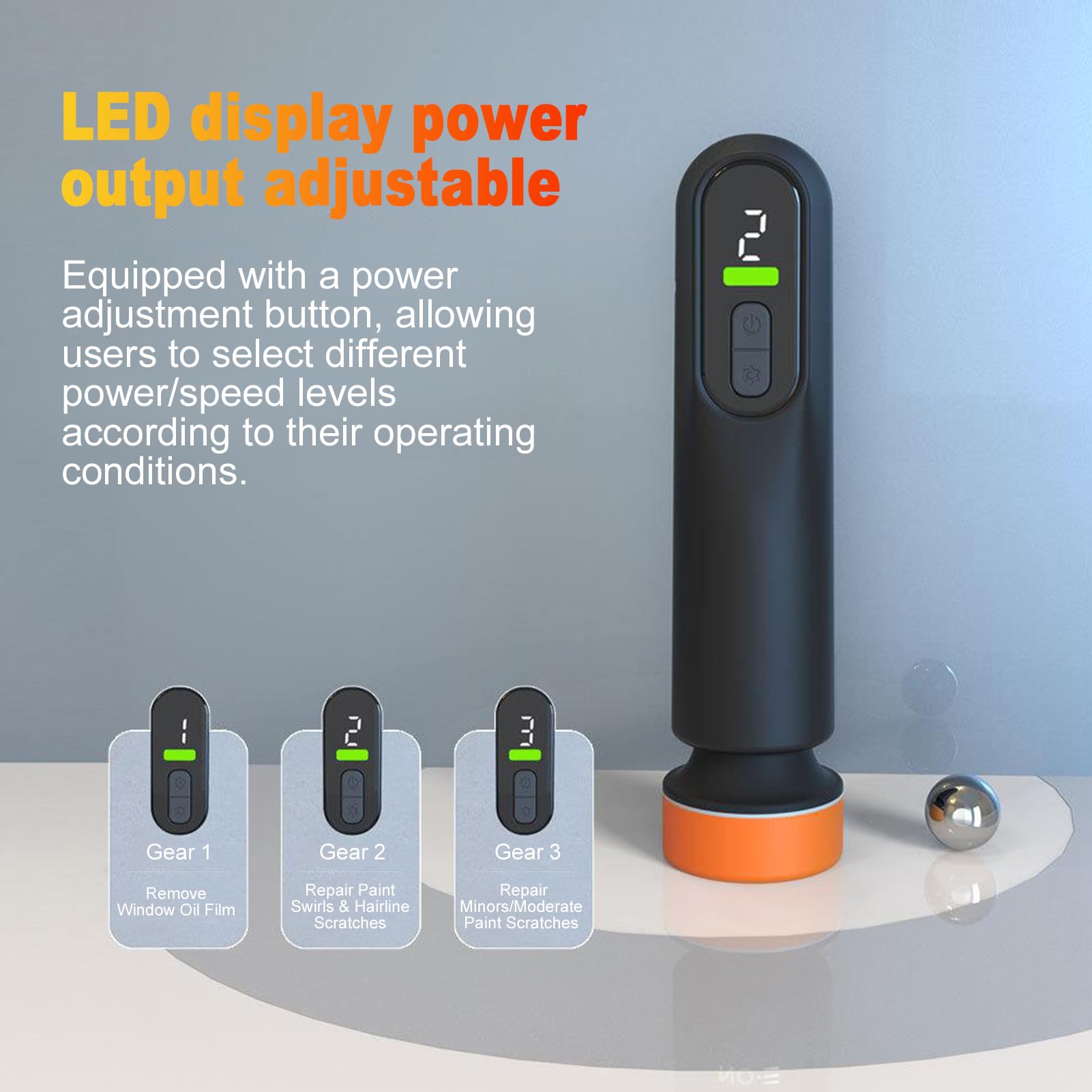 Irfora Lucidatrice Portatile per Auto, 13.000 Giri/min, Doppia Funzione, per Riparazione Graffi e Rimozione Pellicola Parabrezza, con Batteria Ricaricabile (Lucidatrice cordless a velocità variabile