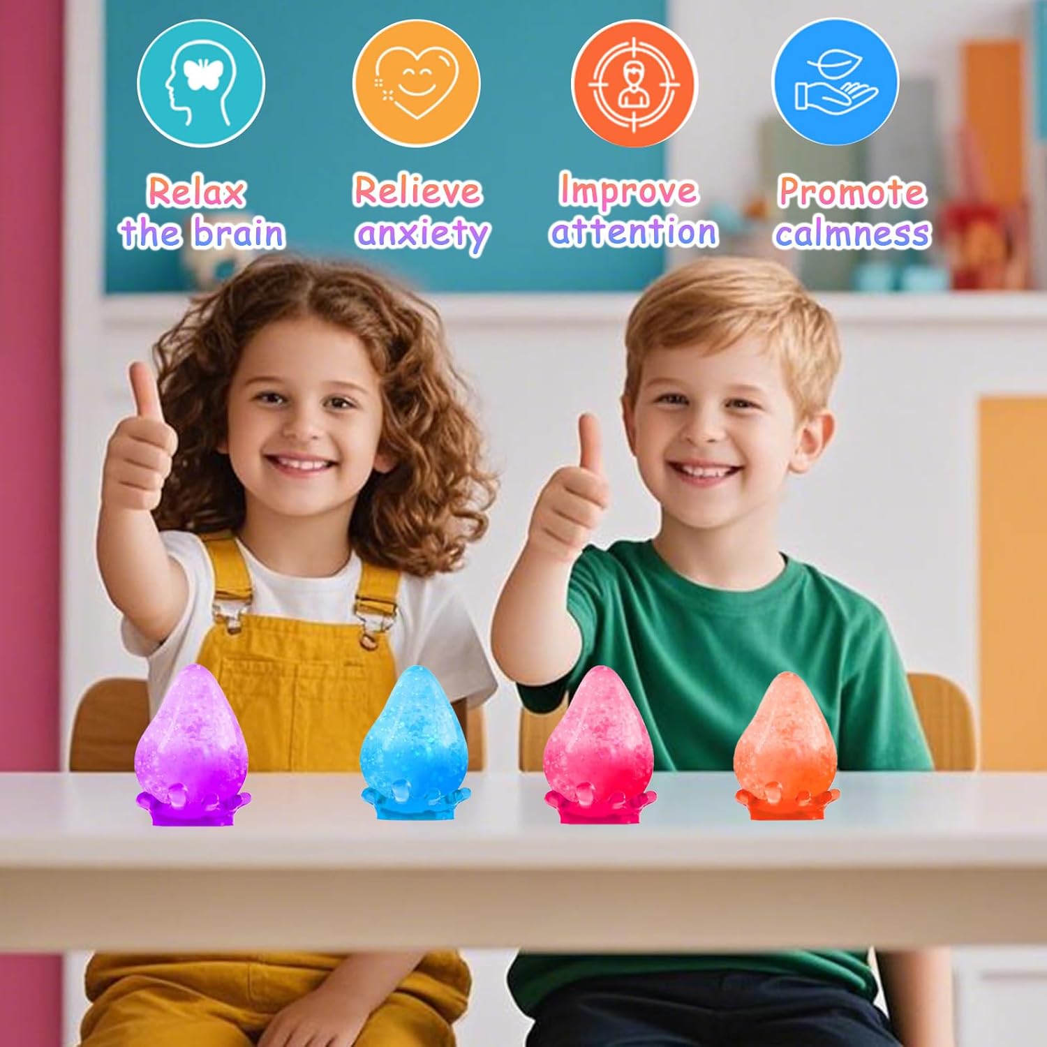 Fidget Toys Stress Cube, Slow Rising Ice Cube Squishy, Sensory Fidget Toys for Anxiety Relief, Sensory Squishy Toys for Kids with Autism, Calming Toys (Orange)