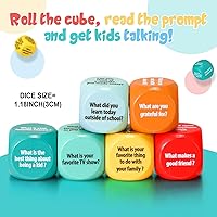Vista 4 de 6 Pcs Conversation Cube Ice Breaking Supplies Table Talk Topic Cube Social Emotional Learning Activities Wood Conversation Starter Dice with Tin Box