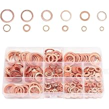 300 Pcs Copper Washer Assortment Kit, 12 Sizes Metric Flat Sealing Washers