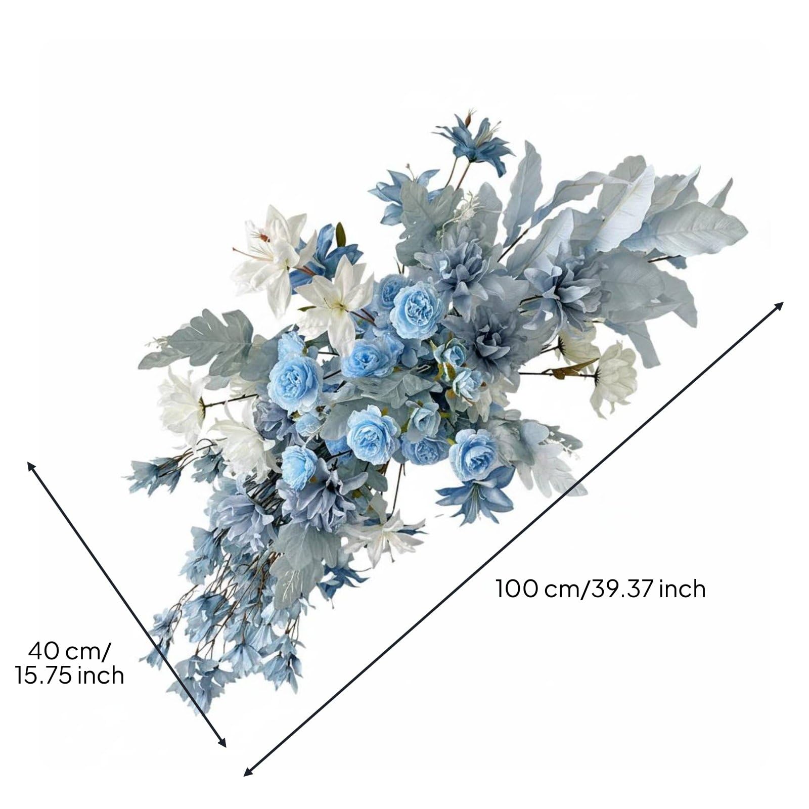 predolo Composizione Floreale per Eventi Composizione Fiori da Pavimento Aisle Decorazione Sfondo Bouquet Scenico in Fiori Sintetici Riutilizzabile Adatta a, Bianco