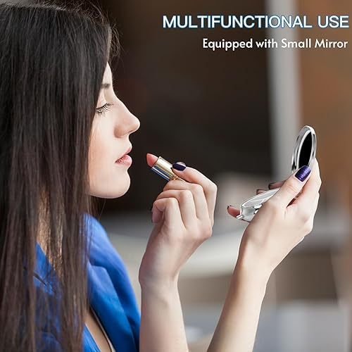 Miniatura 7 de Soleebee Pastillero de cristal brillante, organizador diario de píldoras portátil de 3 compartimentos, pequeño estuche de viaje para bolso o