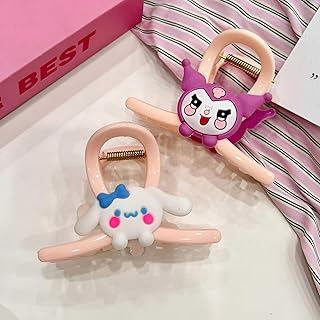 مشبك شعر بتصميم حيوانات - مشابك مخلبية كبيرة فريدة للنساء، مثالية للشعر الكثيف، تصميمات ممتعة ومرحة للاستخدام اليومي (قطعتان)