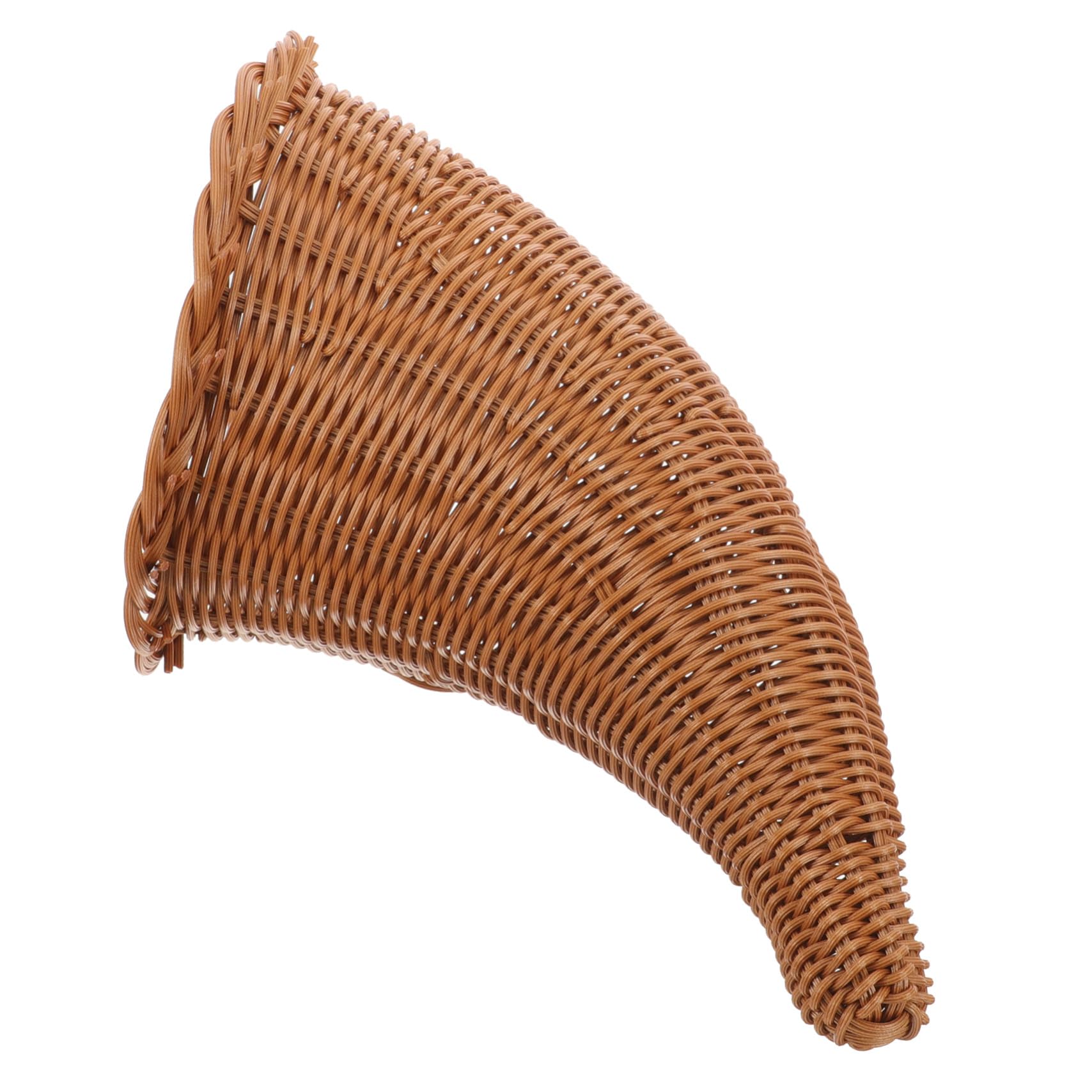 DOITOOL Decoración de Cesta de Cuerno Cornucopia Tejida Mano Cesta de Almacenamiento Hogar de Mesa para Guardar Artículos Diversos