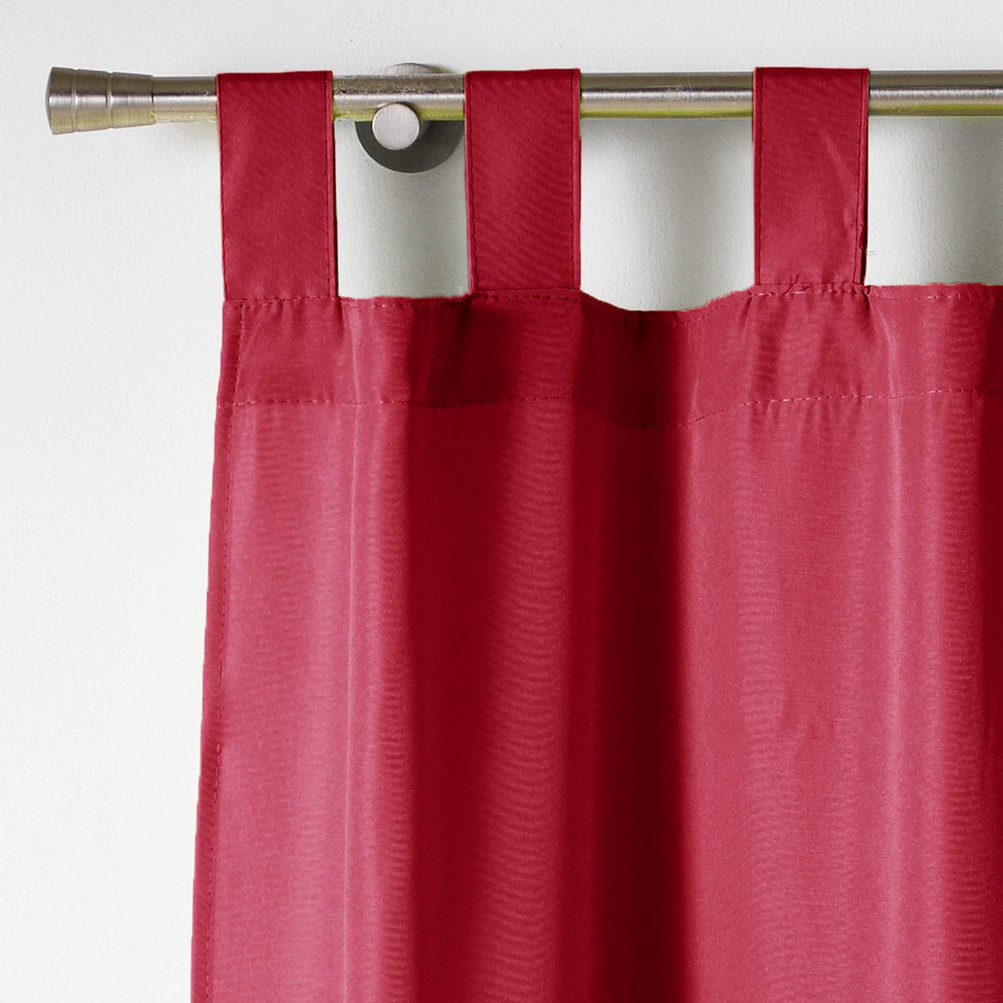 Douceur D'Intérieur - 1600520, Tenda Con Passanti , 140 X 260 Cm , Essentiel , Poliestere Unito , Rosso