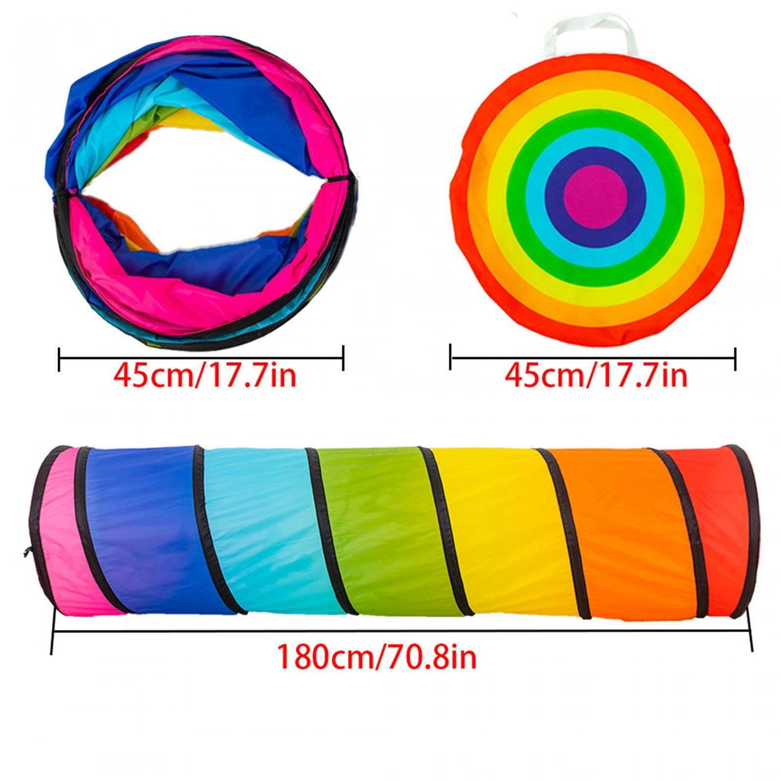 Baoblaze Spieltunnel für Kinder, Zeltspiel, bunt, faltbar, tragbar, Krabbeltunnel für Hunde, Katzen, Kinder, Jungen und Mädchen im Freien, mit Tragetasche