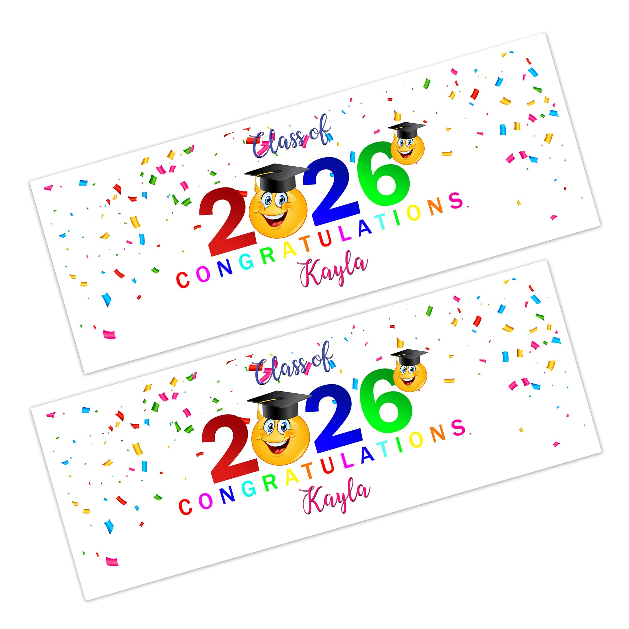 x2 Personalised School Nursery Graduation Banner