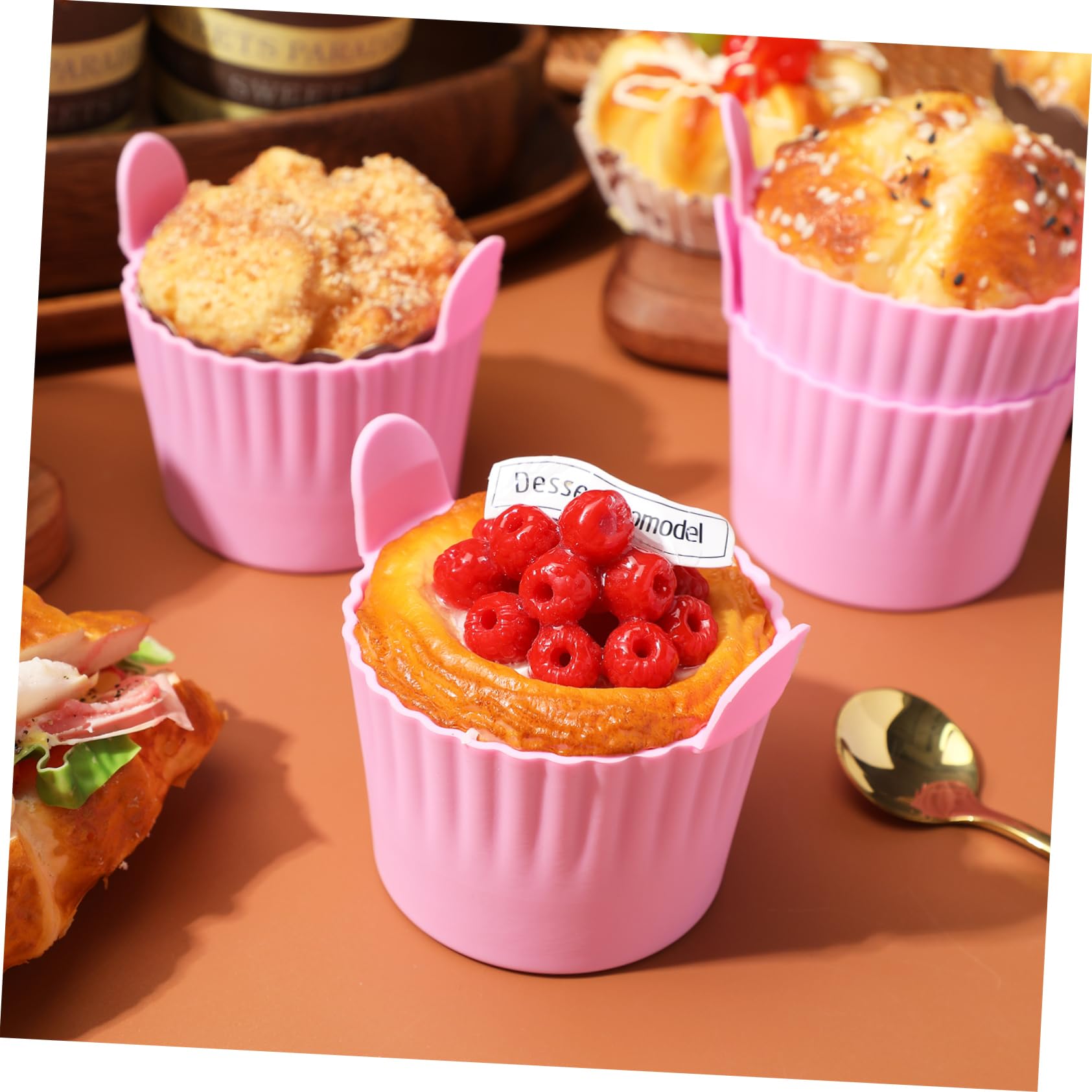 Alipis Lot De 5 Moules À Muffins En Silicone Réutilisables Pour Pâtisserie Familiale 4 Pièces X 5