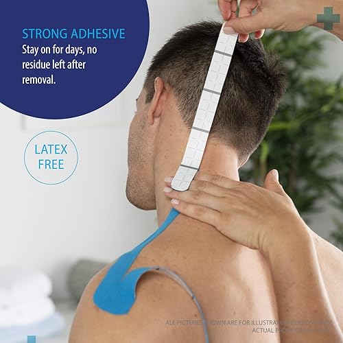 Miniatura 4 de Paquete de 3 cintas Kinesiology Pro Athletic Sports. Rodilla, tobillo, músculo, dinámica deportiva cinética, terapia física. Algodón resistente H2o