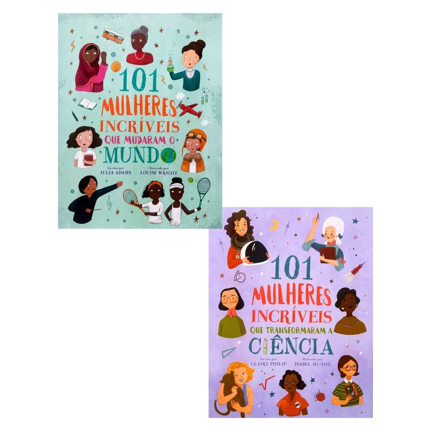 Kit com 2 Livros da Coleção 101 Mulheres Incríveis - Editora Pé da