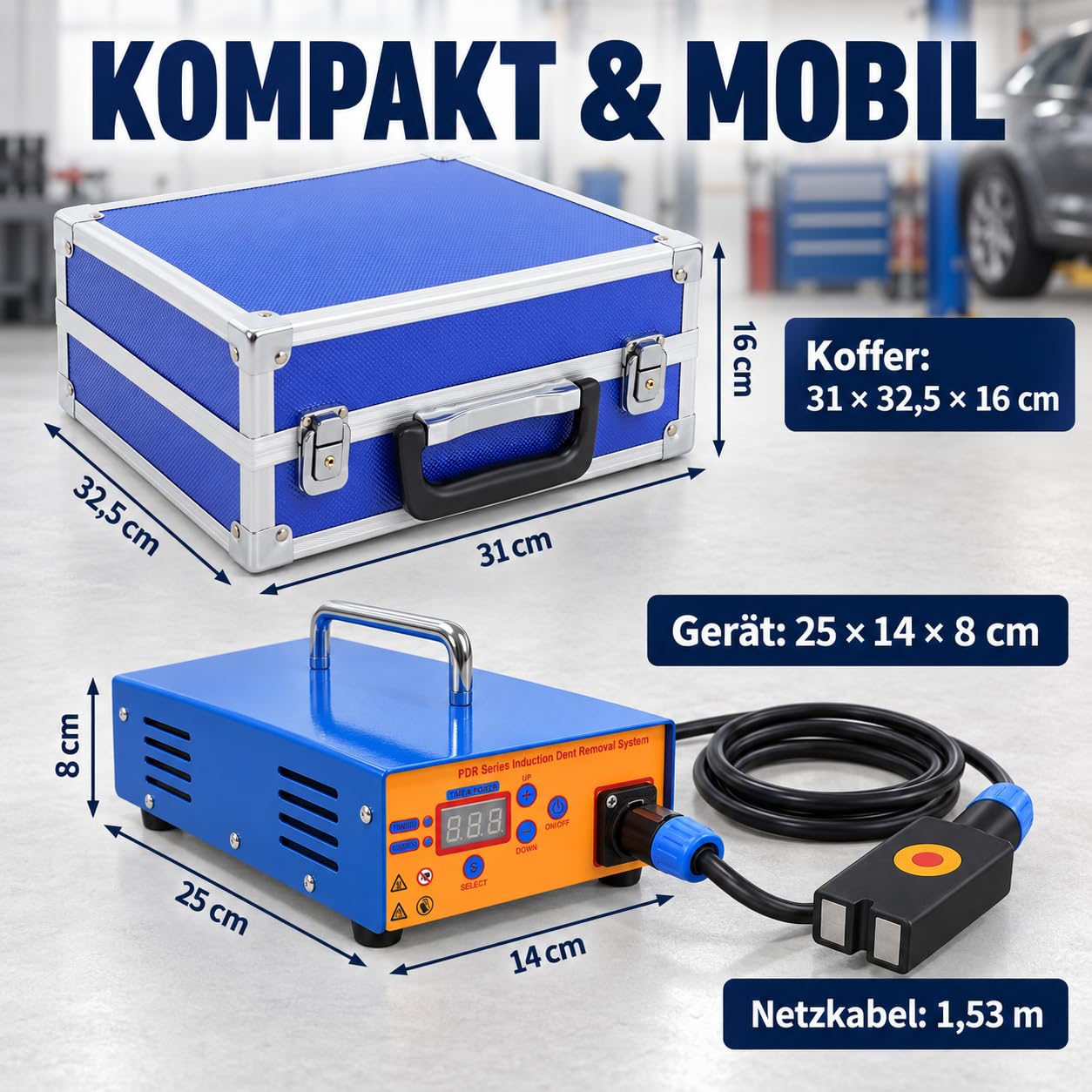 PDR Induktionsheizgerät 1380W, Dellen Reparatur Werkzeug mit Koffer