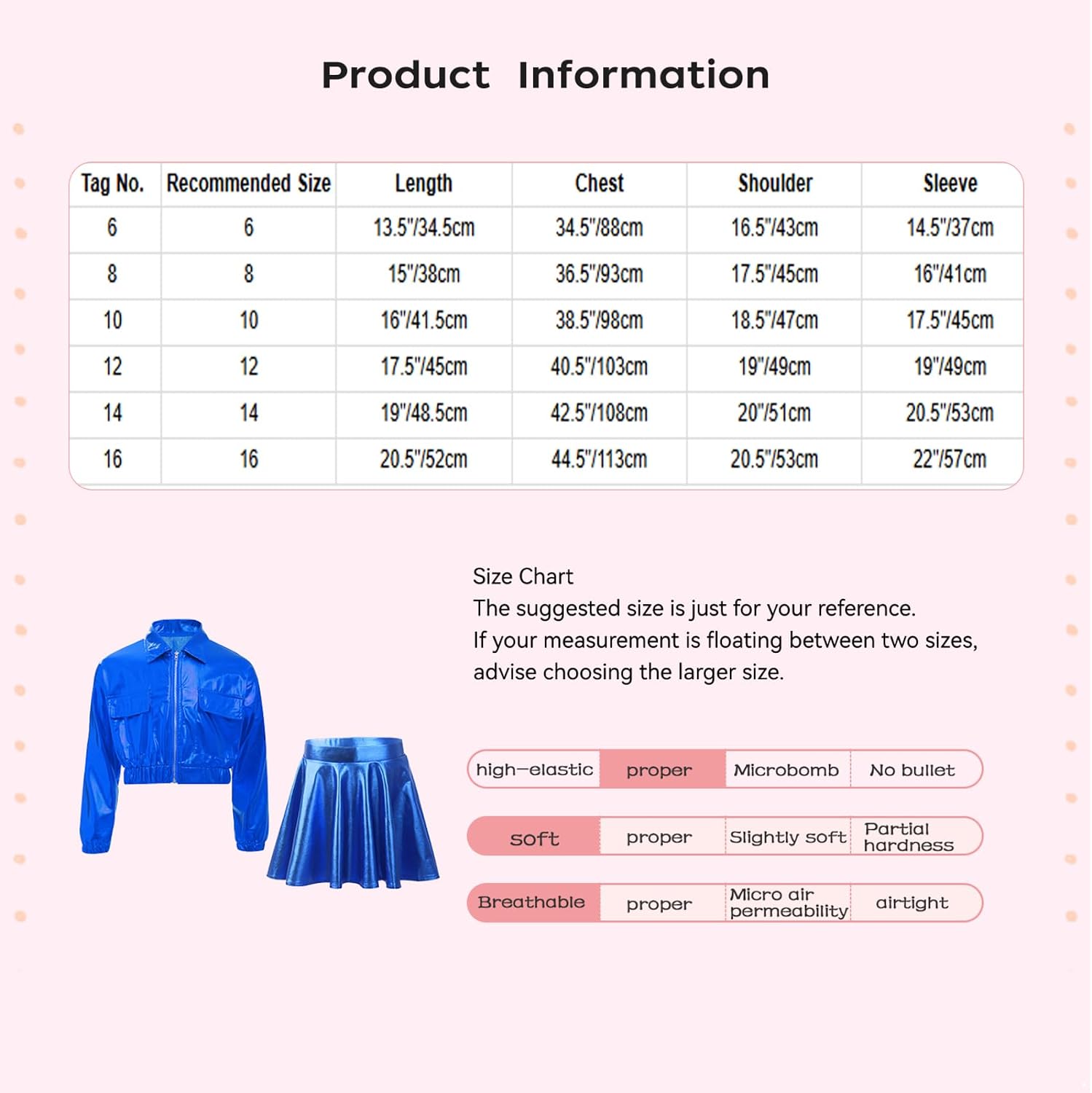 Kids Dance Skirts Sets Dancing Event Dress Up Set