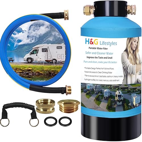Miniatura 12 de H&G Lifestyles Filtro de agua para autocaravana, filtro de hierro para agua de pozo, quitar hierro manganeso, calcio y magnesio, sistema