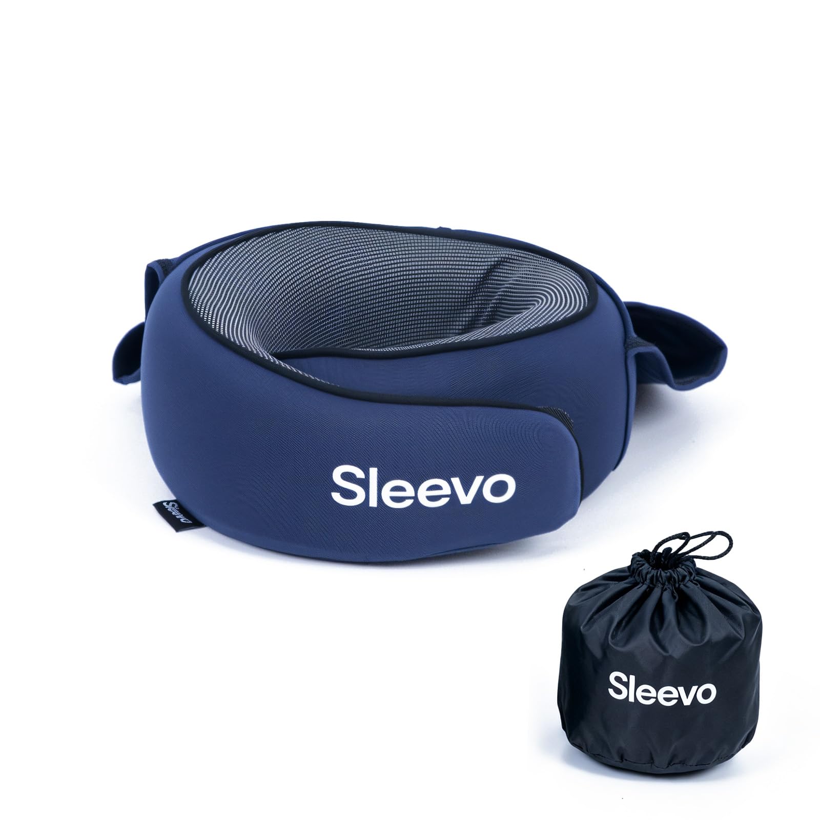 Coussin de nuque avion pour enfant avec capuche et mousse à mémoire de forme - Coussin de nuque et appui-tête pour voiture et avion - Coussin de voyage doux, lavable et ergonomique avec sac