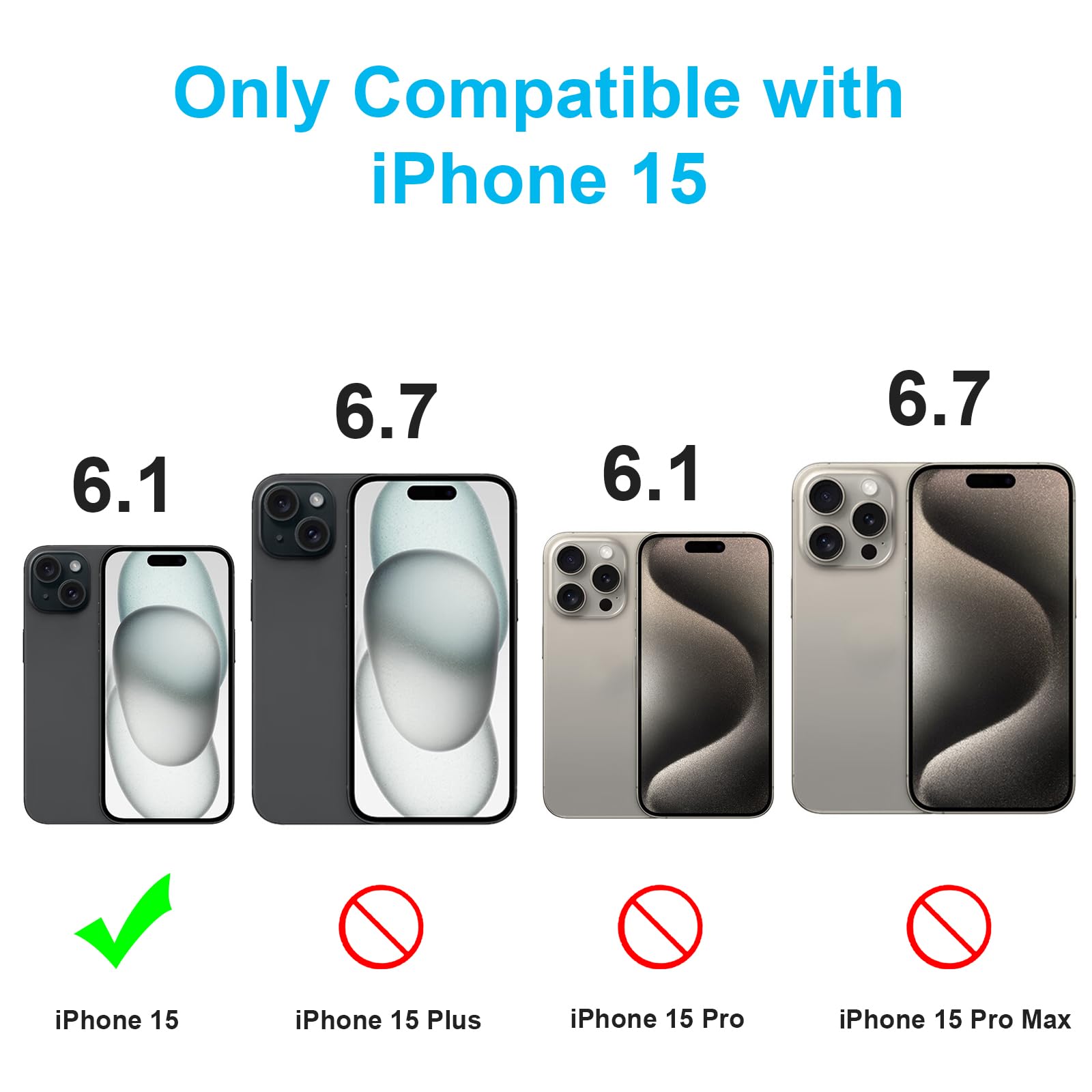 Funda de batería para iPhone 15, 7000 mAh, delgada, portátil, protectora, compatible con iPhone 15 con cargador de batería recargable extendido (negro)