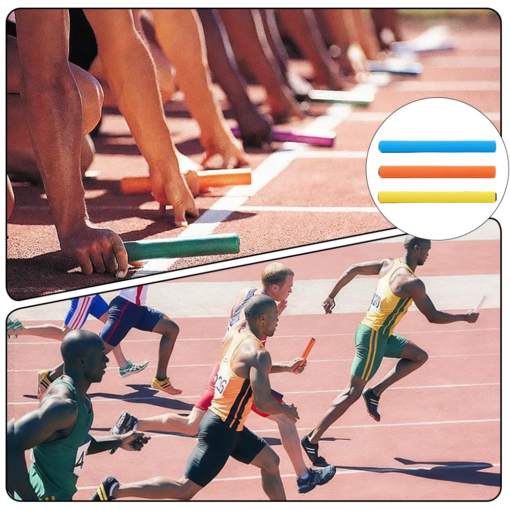 CREATCABIN Bastones de Relevo para Atletismo 3 Unidad Colores Surtidos 30.5×3 cm Espuma
