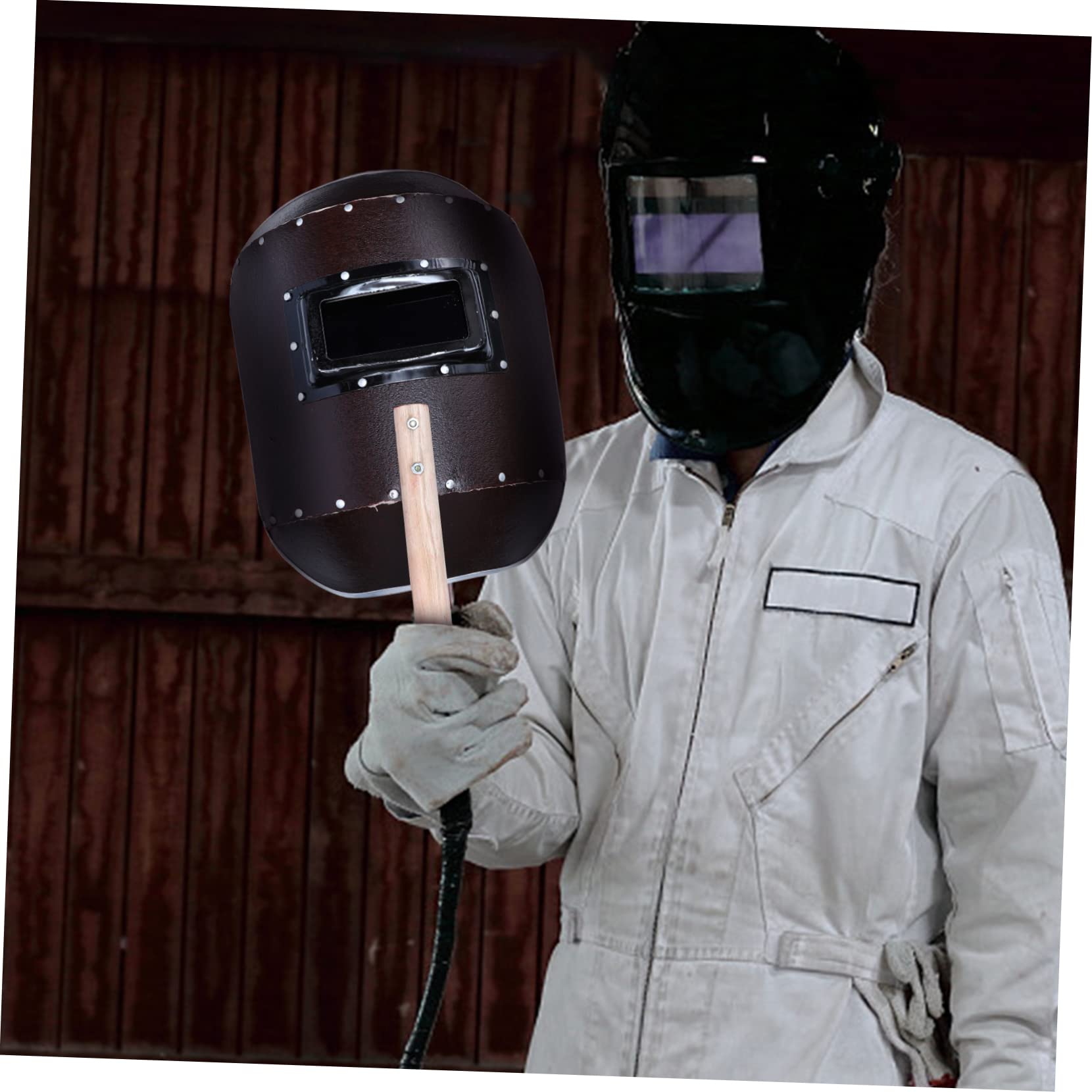DOITOOL 2 Stück Schweißmaske Bandana Flip Shields Handhaube Kit Elektronischer Schutzhelm Zubehör Tönungsschürzen Werkzeugmaschinen Schweißhelm Mit Automatischer Verdunkelung