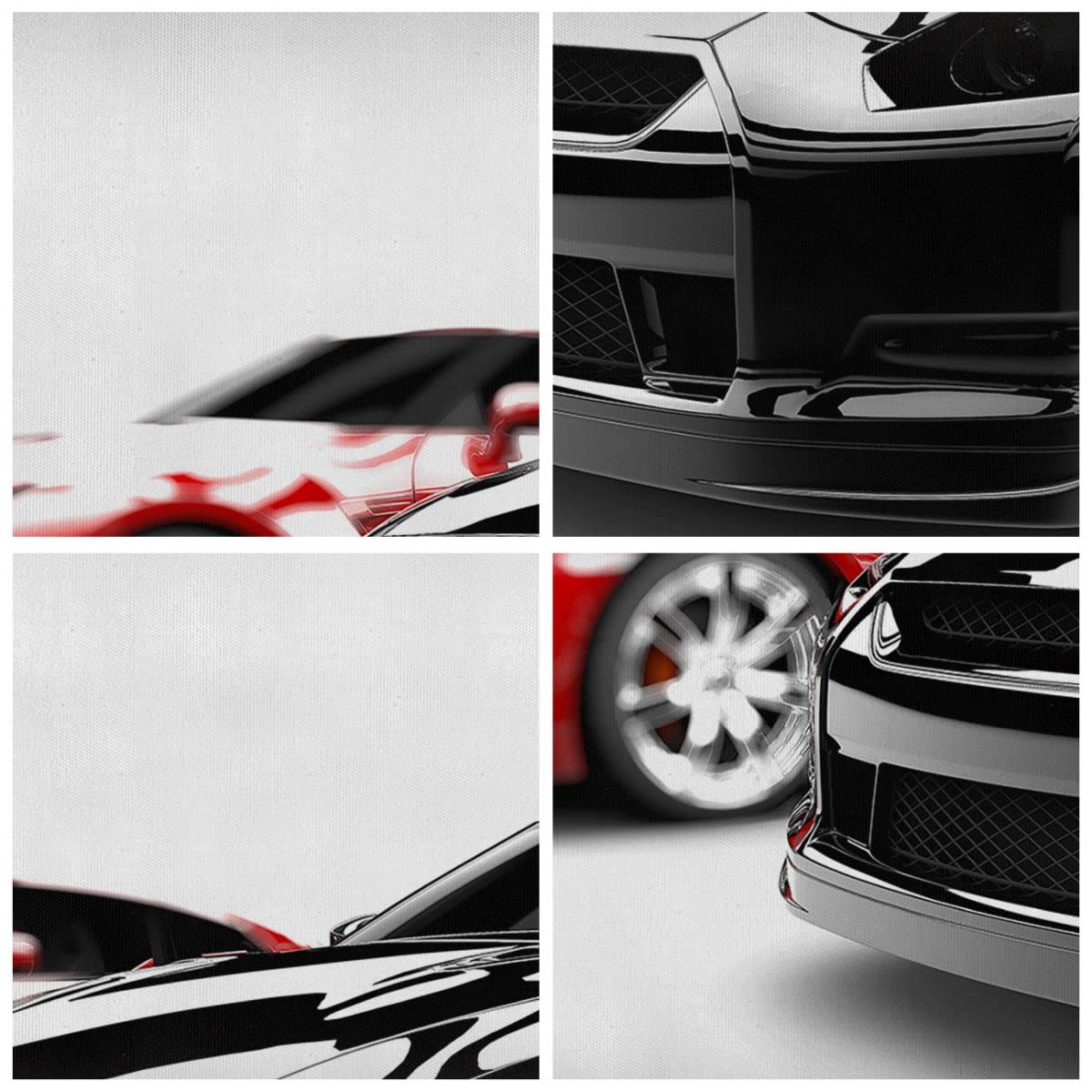 Cuadros Decoracion Salon Coches deporte elegancia Lienzos decorativos 160x85cm Cuadro Sobre Lienzo Moderno Dormitorio Cuadros Pared Imágenes Tríptico 5 Piezas Wall Art Prints Grande XXL EA160x85-2390
