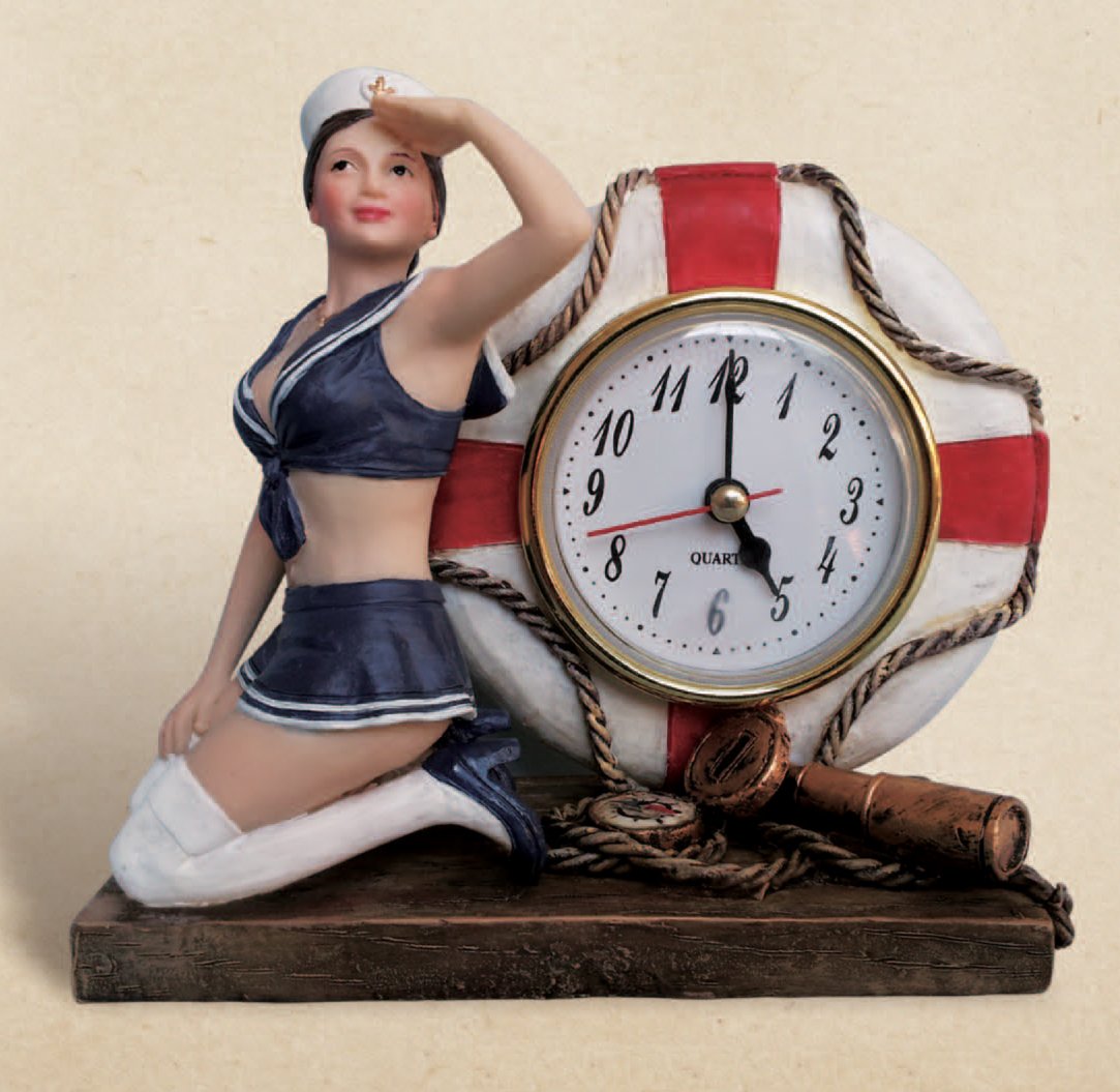 Lady Sailor Nautical Life Ring Clock