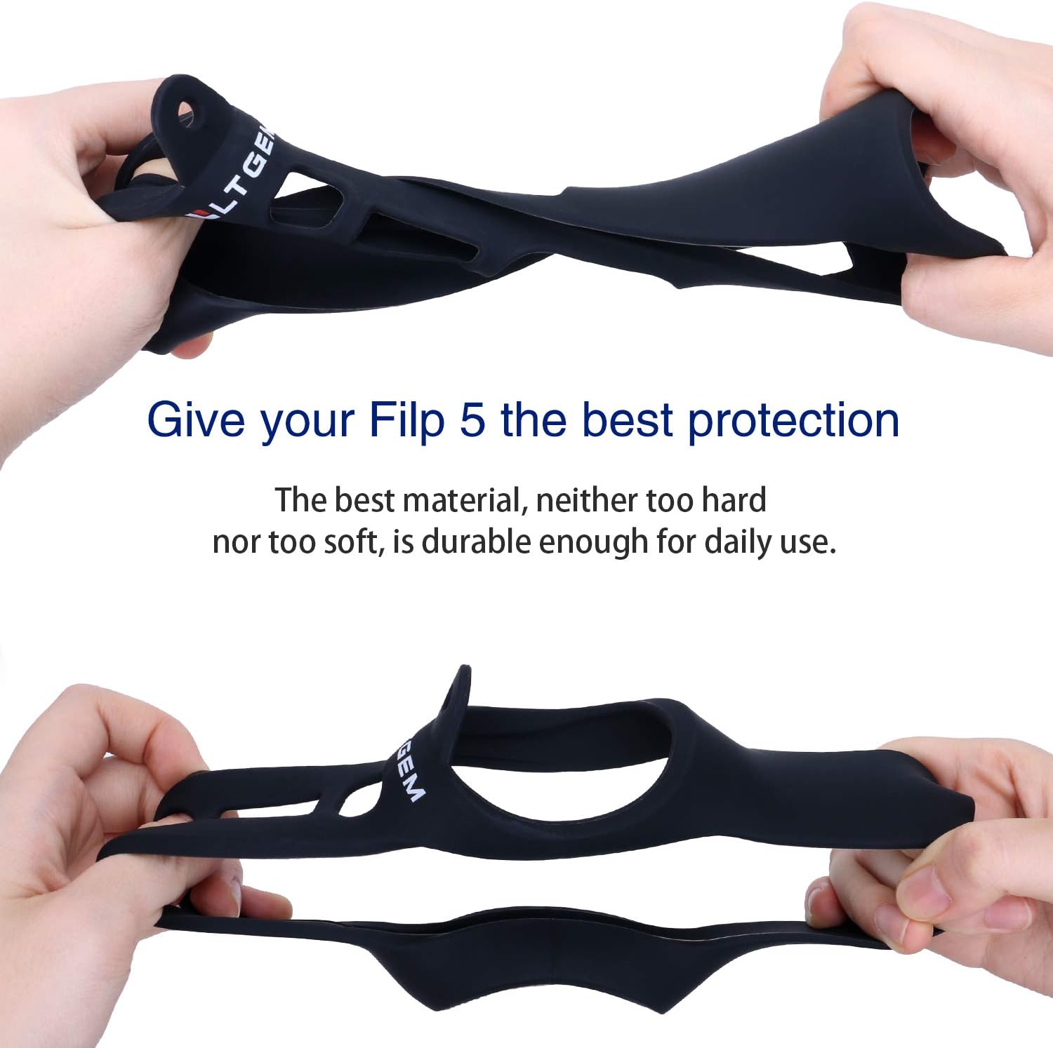 LTGEM Silicone Carrying Travel Case Compatible with JBL FLIP 5 Waterproof Portable Speaker with Extra Carabiner - Black - Image 5