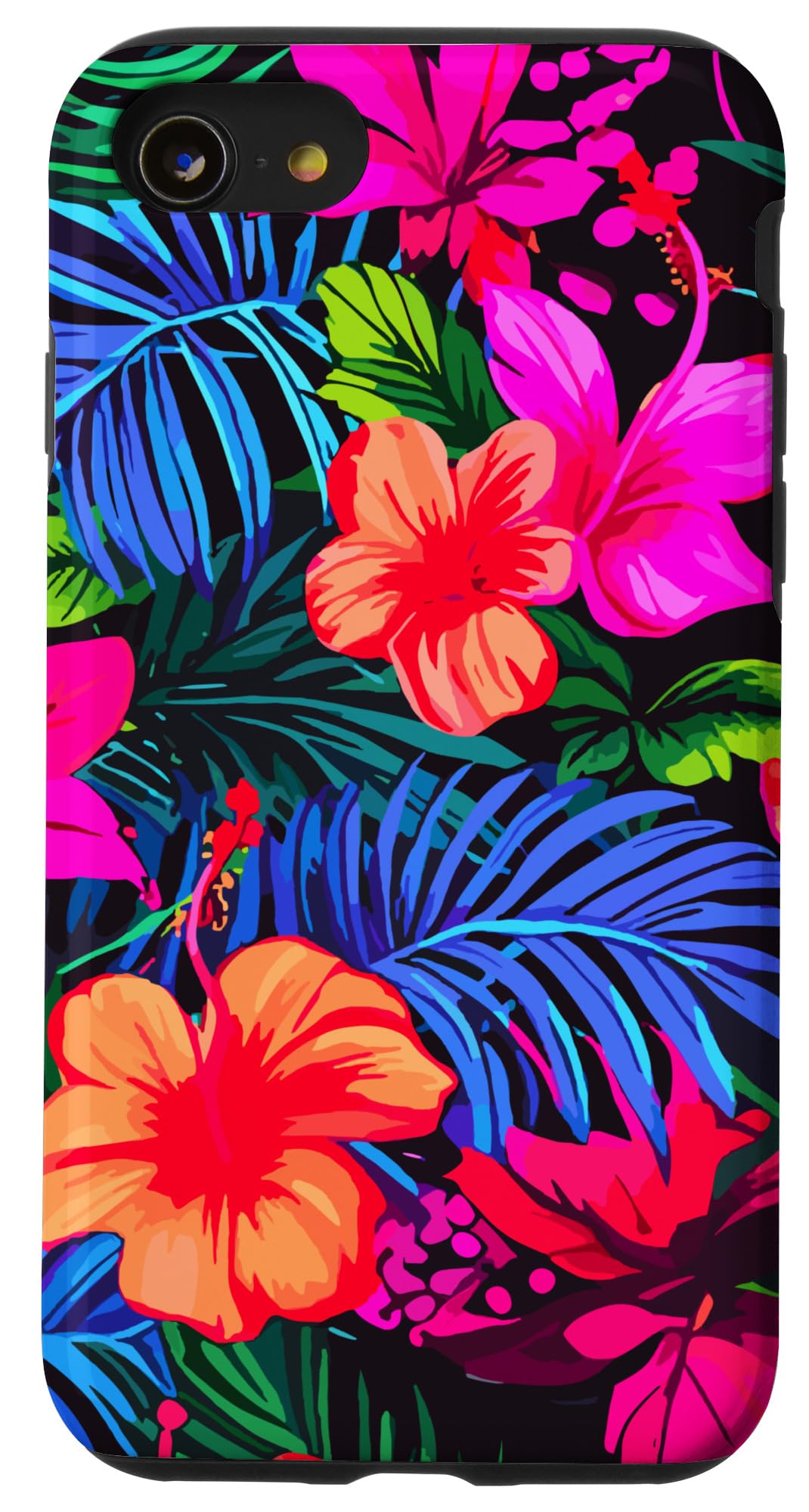 Hawaii Hibiscus Flowers Tropical Summer Palm Floral Case for iPhone SE (2020) / 7/8