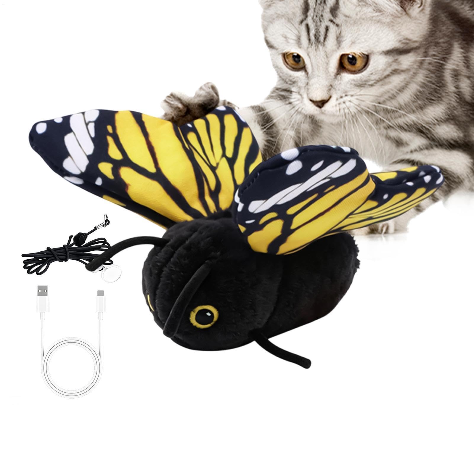 Jouet interactif pour chat et papillon autonome pour animer la chambre