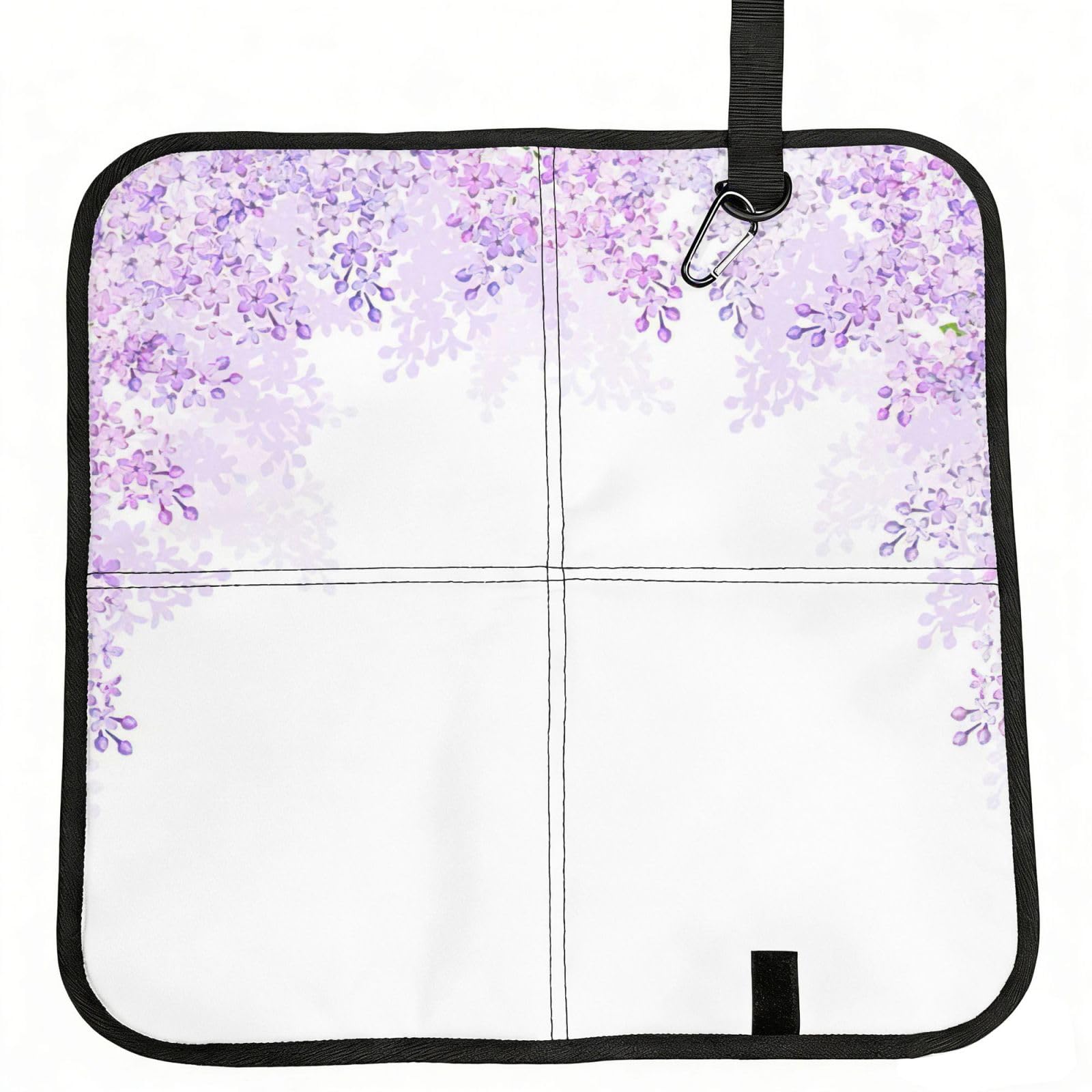 NImongt Framing Lilac Flowers In Blossom Print Portable Chair Pad Foldable Seat Cushion Outdoor Seating Office Picnic Camping