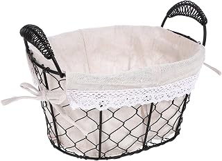Multi-functional Iron Wire Basket Liner Portable Dual-handle Storage for Fruits Bread and Snacks Stylish Home Organizer