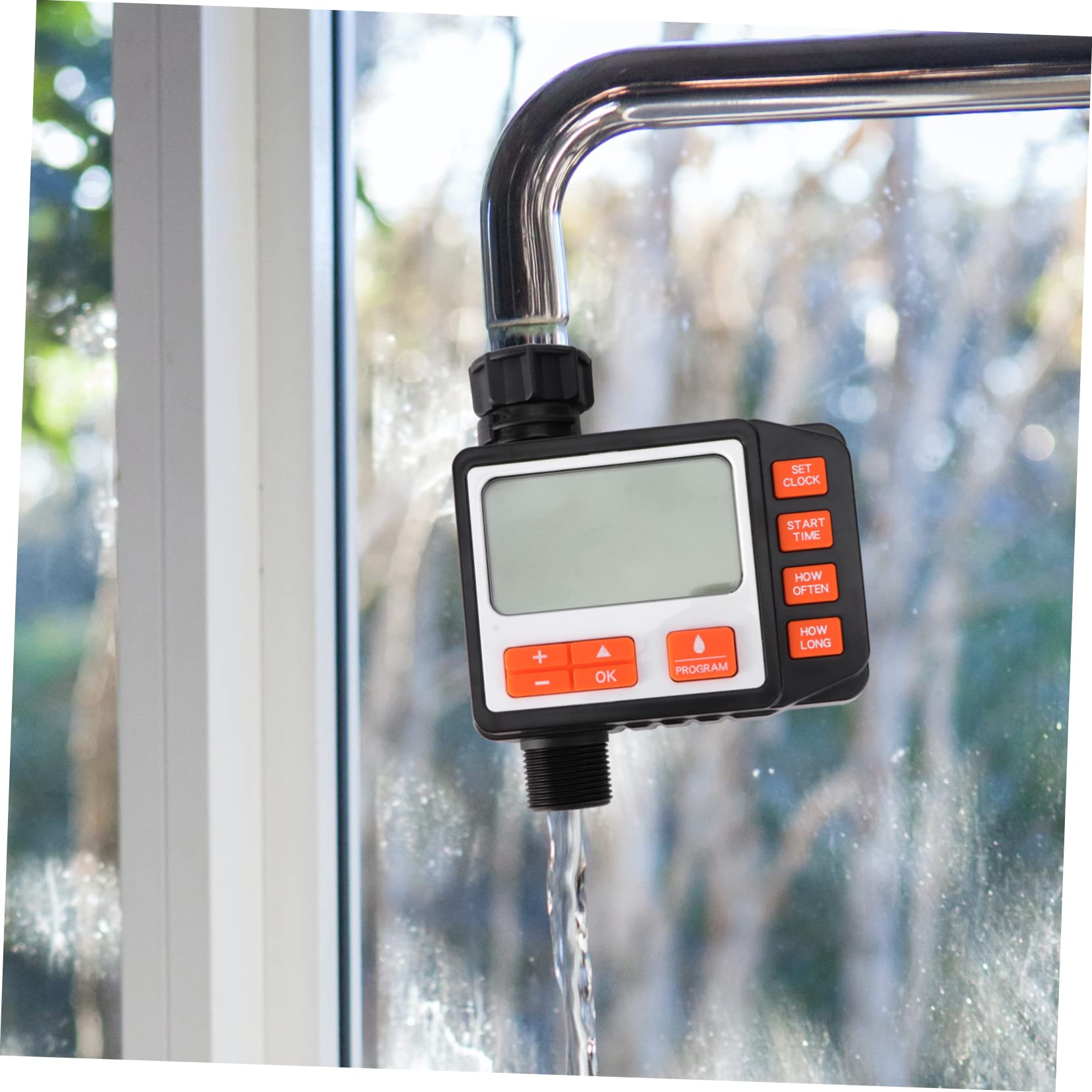 SUPVOX Timer per Irrigazione a Goccia Display Digitale, Programmatore Automatico per Sistemi di Irrigazione, Abs Nero