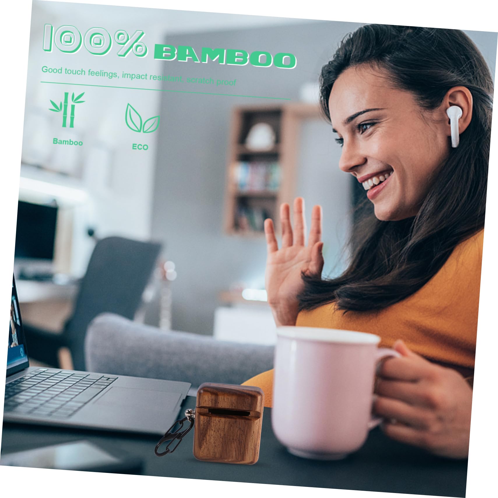 DOITOOL 2 Fundas De Madera para Auriculares Protector para Auriculares Apto para 1 O 2 Color Marrón