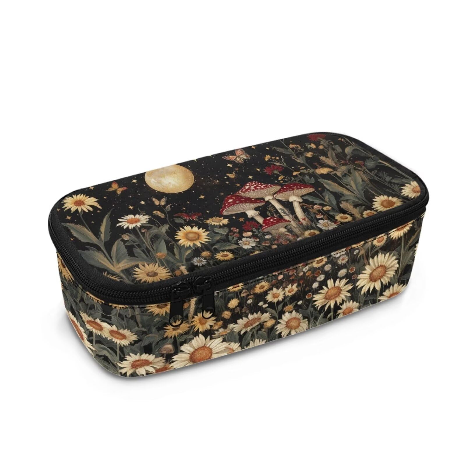 COEQINE Flora Mushroom Pencil Case for Girls Big Capacity Large Pencil Case Pen Cases Portable Office Stationery Makeup Bag Pouch for Desk — image 1