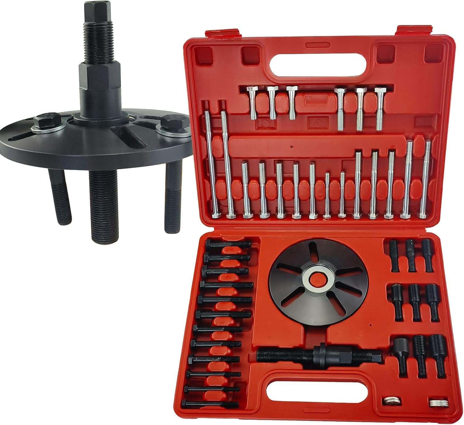 Heavy-Duty Harmonic Balancer Puller Tool Kit for Crankshaft Pulley, Steering Wheel Puller Set, Wheel Remover & Installation Tools for Auto Repair